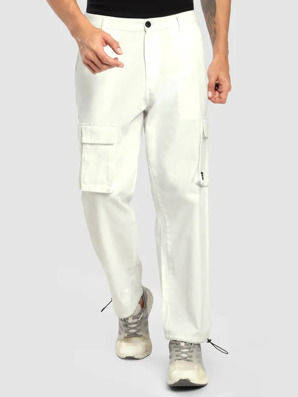 White Statement Cargo Pants