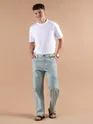 Light Blue Striped Side Pocket Cargo Trousers