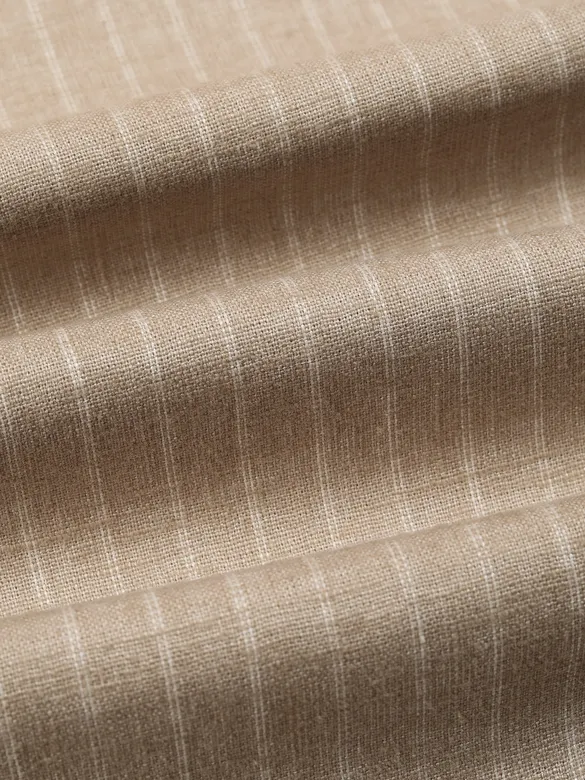 Sand Beige Striped Side Pocket Cargo Trousers