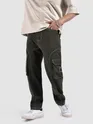 Dark Brown Cut And Sew Contrast Stitch Cargo Pants