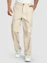 Beige Side Elasticated Cargo Pants