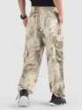 Beige Oversized Camo Cargo Pants