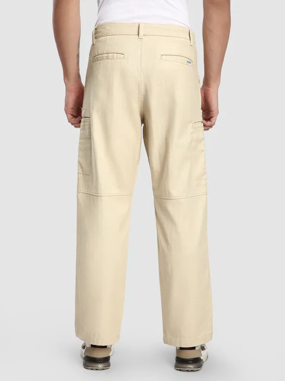 Beige Welt Pocketed Cargo Pants