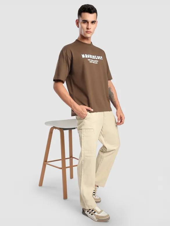 Beige Welt Pocketed Cargo Pants