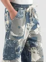 Blue Oversized Camo Cargo Pants