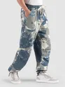 Blue Oversized Camo Cargo Pants