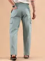 Caded Blue Adjustable Side Buckle Cargo Trousers