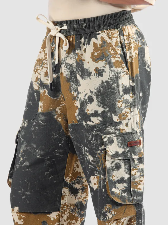 Dark Grey Oversized Camo Cargo Pants