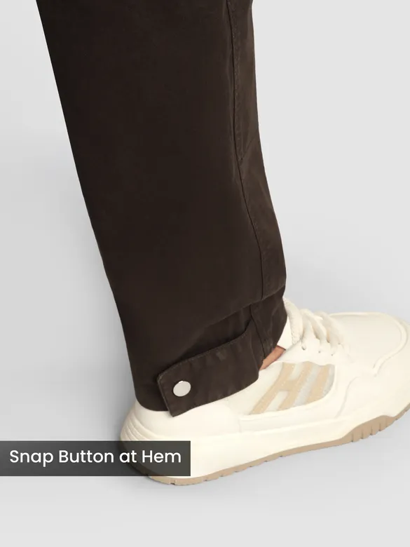 Brown 4 Pocket Utility Zipper Cargo Pants