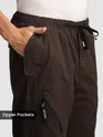 Brown 4 Pocket Utility Zipper Cargo Pants