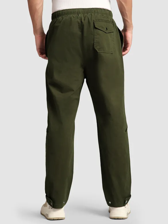Olive 4 Pocket Utility Zipper Cargo Pants