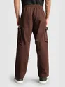 Caramel Brown Raw Edge 3D Pocket Cargo Pants