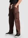 Caramel Brown Raw Edge 3D Pocket Cargo Pants