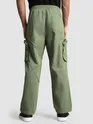 Sage Green Raw Edge 3D Pocket Cargo Pants