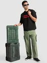 Sage Green Raw Edge 3D Pocket Cargo Pants