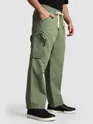 Sage Green Raw Edge 3D Pocket Cargo Pants
