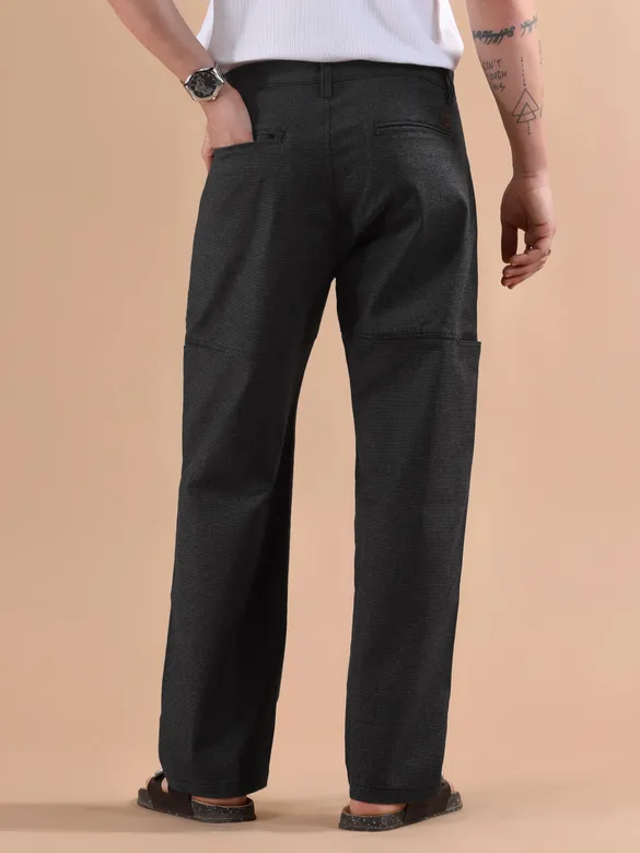 Black Houndstooth Cargo Trouser