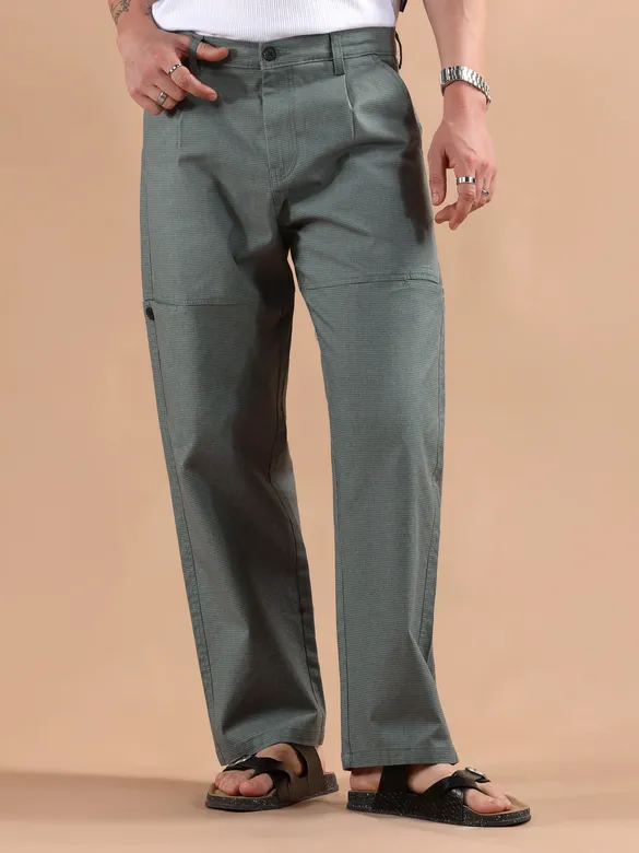 Dark Grey Houndstooth Cargo Trouser