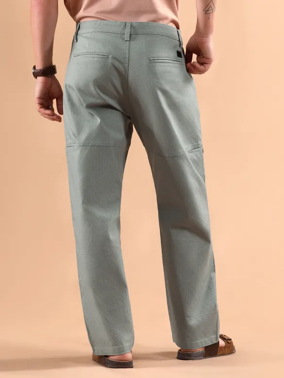 Light Grey Houndstooth Cargo Trouser