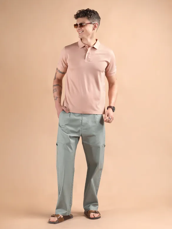 Light Grey Houndstooth Cargo Trouser