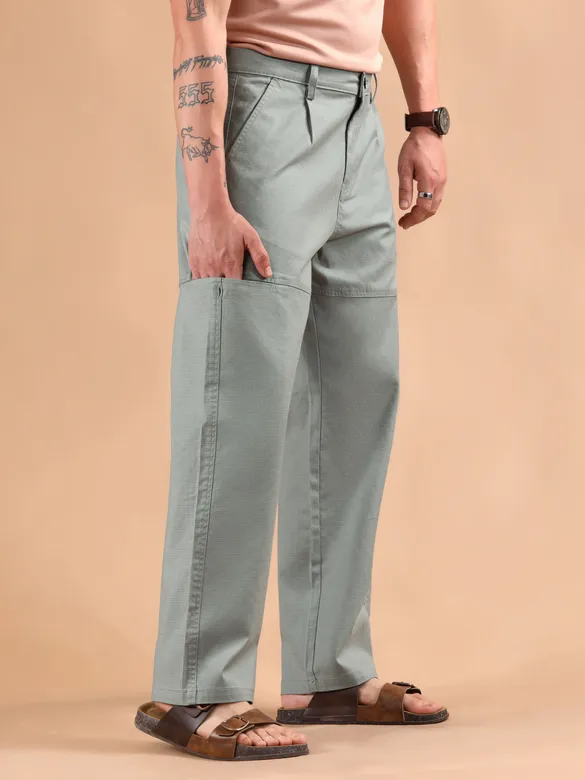 Light Grey Houndstooth Cargo Trouser
