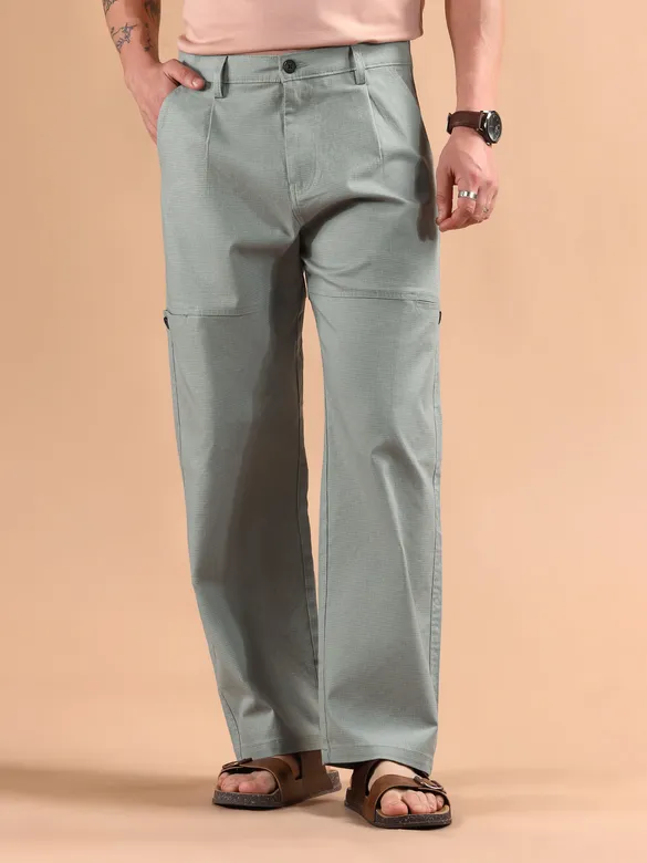 Light Grey Houndstooth Cargo Trouser