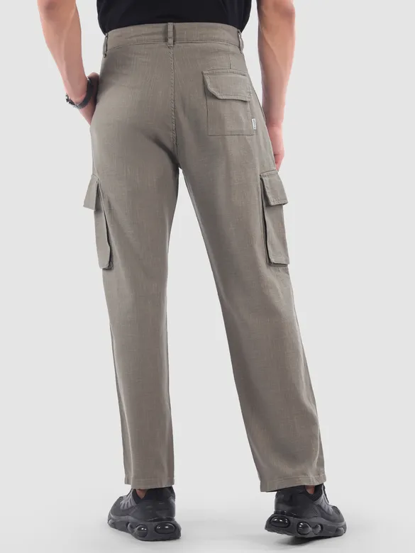 Grey Adjustable Waist Cargo Pants