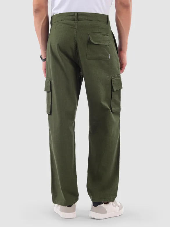 Olive Adjustable Waist Cargo Pants