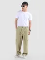 Khaki Side Elasticated Cargo Pants