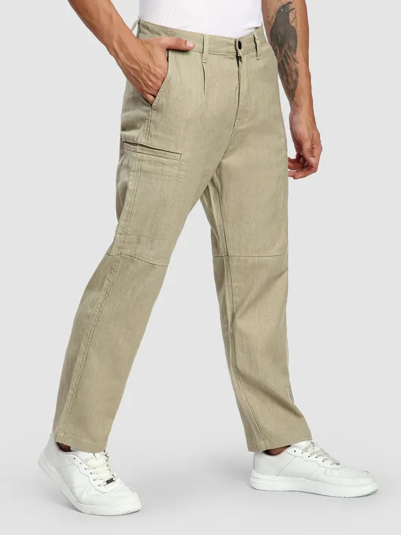 Khaki Welt Pocketed Cargo Pants