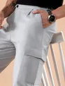 Light Blue Adjustable Side Buckle Cargo Trousers