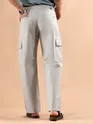 Light Grey Adjustable Side Buckle Cargo Trousers