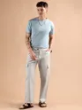 Light Grey Adjustable Side Buckle Cargo Trousers