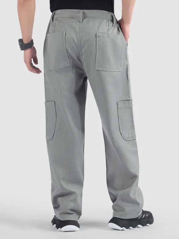 Light Grey Side Elasticated Cargo Pants