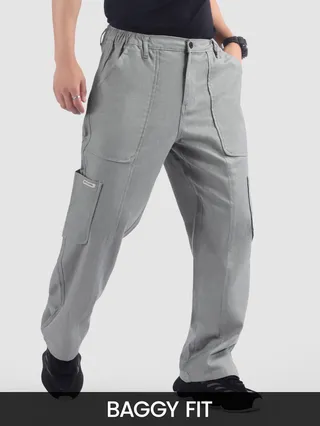 Light Grey Side Elasticated Cargo Pants