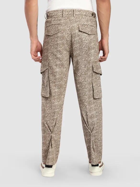 Beige Color Blast Cargo Pants