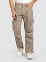 Beige Color Blast Cargo Pants