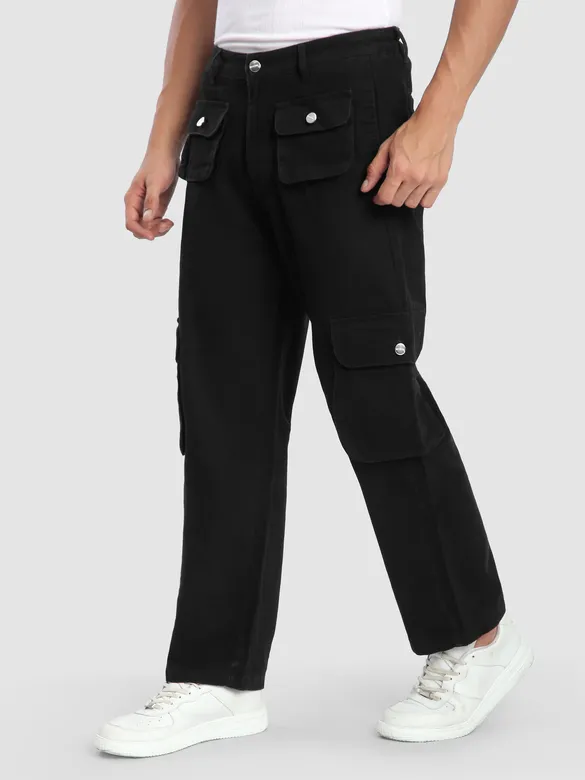 Black Patch Pocket Cargo Pants