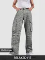 Grey Color Blast Cargo Pants