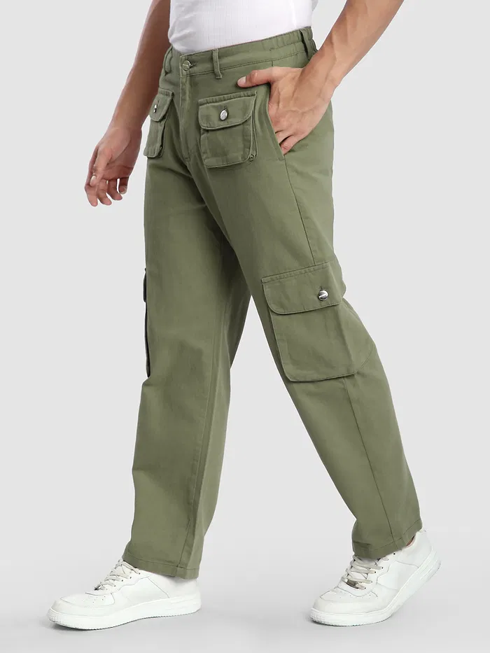 Olive Patch Pocket Cargo Pants