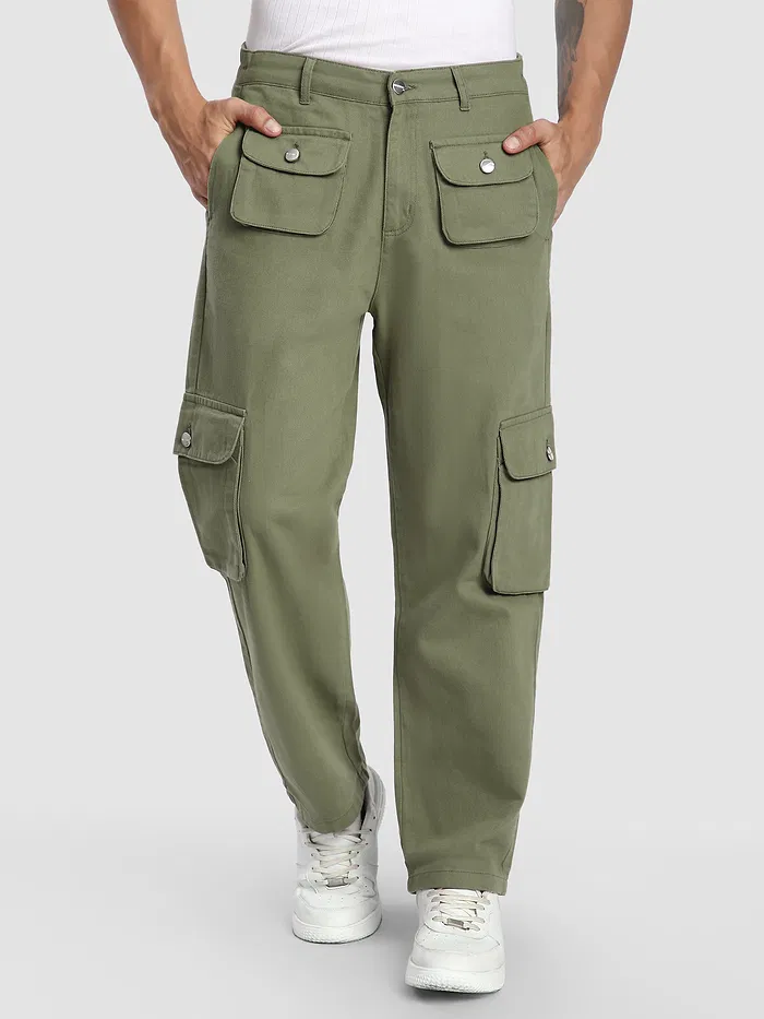 Olive Patch Pocket Cargo Pants