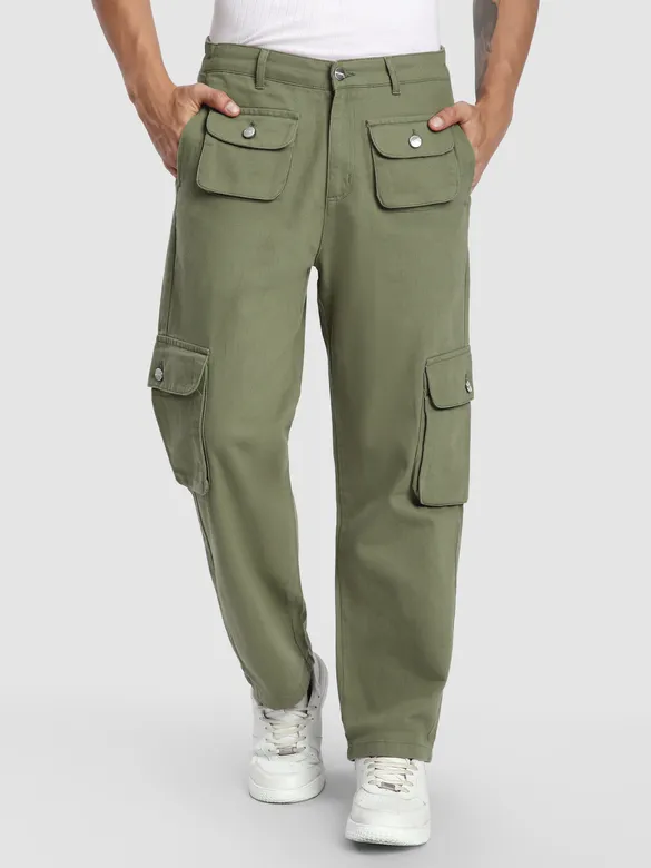 Olive Patch Pocket Cargo Pants