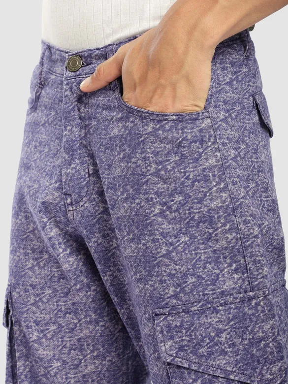 Purple Color Blast Cargo Pants