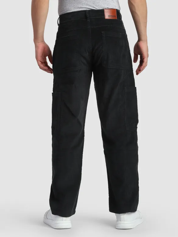 Black Corduroy Cargo Pants