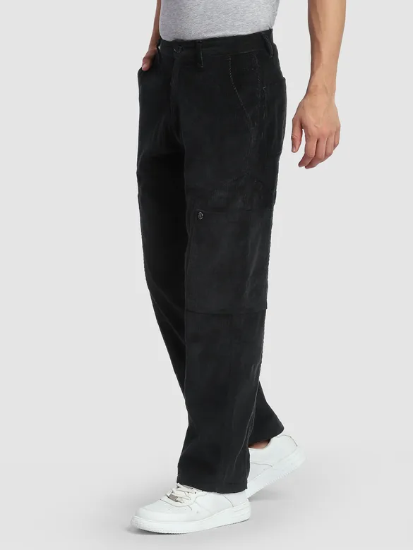Black Corduroy Cargo Pants