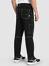 Black Patch Pocket Contrast Stitch Cargo Pants