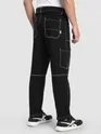 Black Patch Pocket Contrast Stitch Cargo Pants