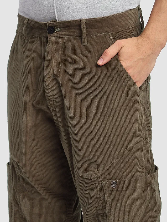Brown Corduroy Cargo Pants