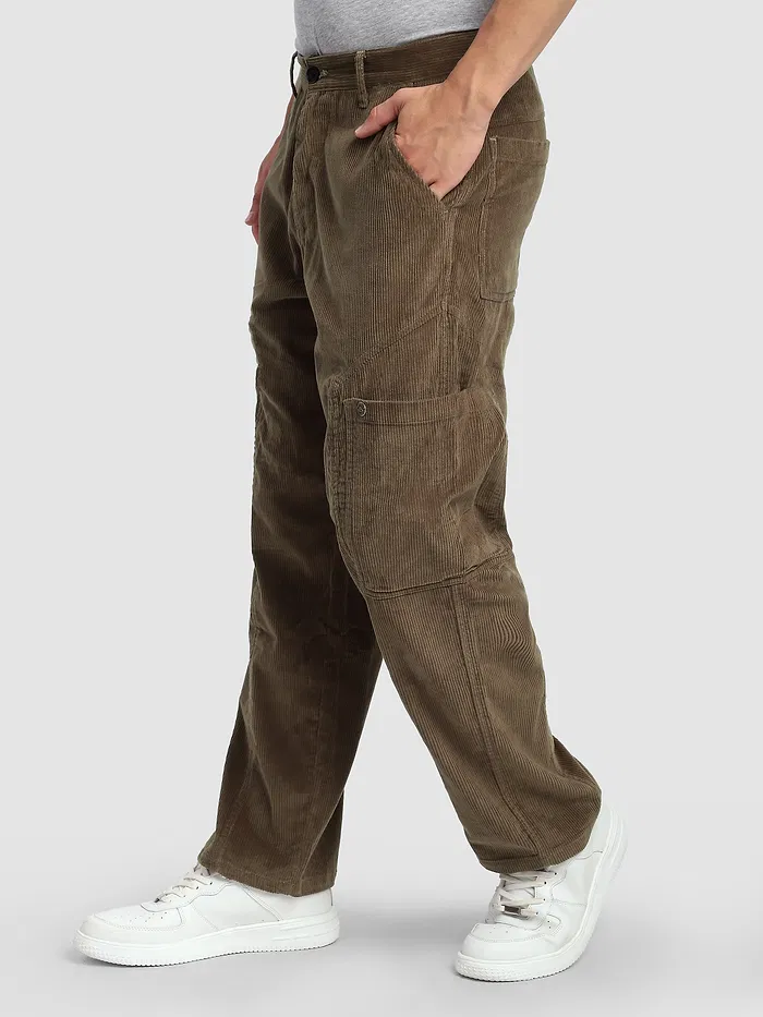 Brown Corduroy Cargo Pants
