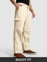 Cream Oversize Corduroy Cargo Pants